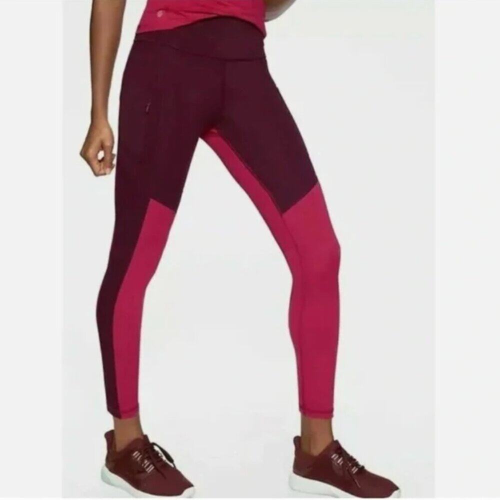 Athleta All In Structure 7/8 Colorblock Tights In… - image 1